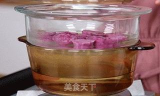 网红紫薯拉丝仙豆糕,好吃到飞起!的做法步骤:7