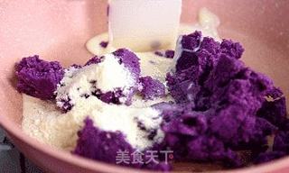 网红紫薯拉丝仙豆糕,好吃到飞起!的做法步骤:9
