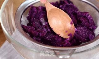 网红紫薯拉丝仙豆糕,好吃到飞起!的做法步骤:8