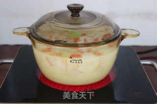 木瓜牛奶炖雪梨的做法步骤:6