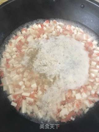 鸡汁豆腐羹的做法步骤：4