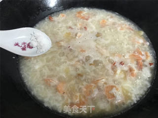 明虾菜粥的做法步骤:6