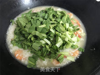 明虾菜粥的做法步骤:7