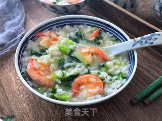 明虾菜粥的做法步骤:9