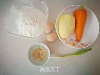 胡萝卜土豆丝饼的做法步骤：1