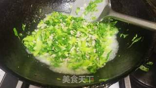 油菜肉末粥的做法步骤:4