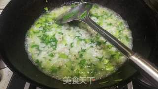 油菜肉末粥的做法步骤:6