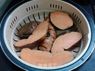 黏软红薯糯米饼的做法步骤：2