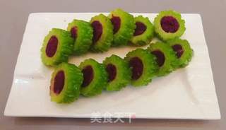 苦瓜桂花紫薯卷的做法步骤:5