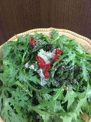 蒜泥拌茼蒿叶的做法步骤:14