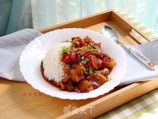 萝卜烧肉盖饭的做法步骤:5