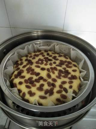 葡萄干玉米面发糕的做法步骤：9