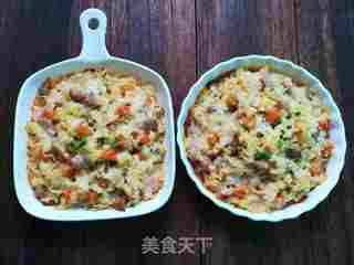 奶香南瓜鸡肉焗饭的做法步骤:11