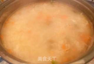 扇贝茼蒿胡萝卜米粥#粥#的做法步骤:9