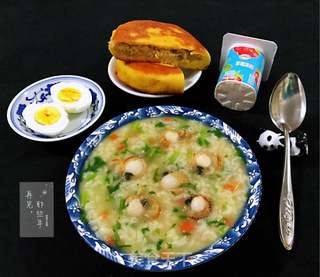 扇贝茼蒿胡萝卜米粥#粥#的做法步骤:13