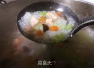 三文鱼时蔬粥#粥#的做法步骤：7