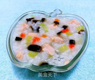 三文鱼时蔬粥#粥#的做法步骤：8