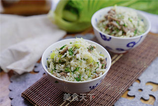 芥菜牛肉炒饭的做法步骤:7