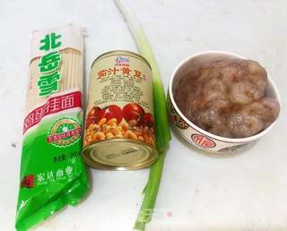 虾仁茄汁黄豆面#面食#的做法步骤：1