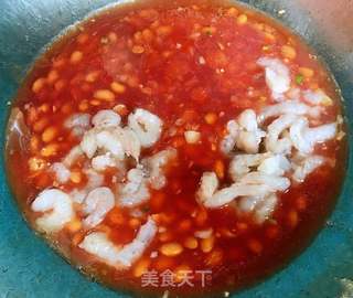 虾仁茄汁黄豆面#面食#的做法步骤:7