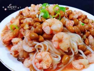 虾仁茄汁黄豆面#面食#的做法步骤:10