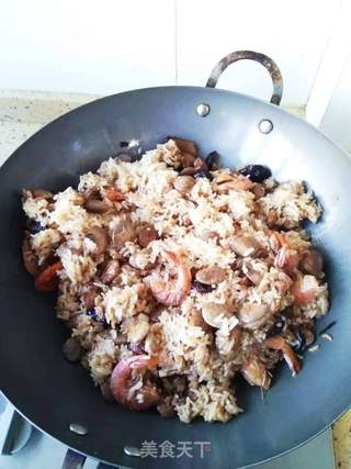 香菇虾干豆饭的做法步骤:5
