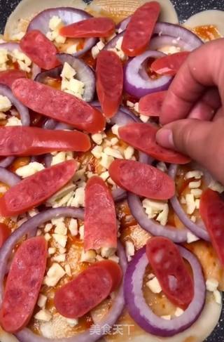 家庭版饺子皮披萨的做法步骤:6