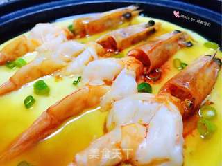 蝴蝶虾蒸蛋羹的做法步骤:15
