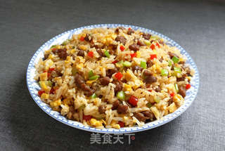 黑椒牛肉蛋炒饭的做法步骤:8