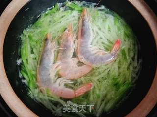 萝卜丝鲜虾汤的做法步骤:6