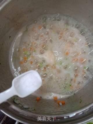 鲜虾蔬菜粥的做法步骤:9