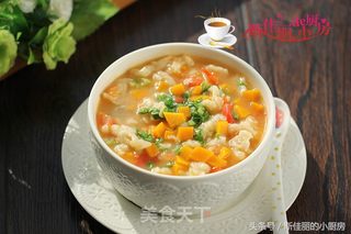 南瓜番茄疙瘩汤的做法步骤:12