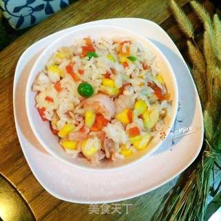 海鲜炒饭的做法步骤:10