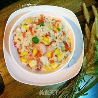海鲜炒饭的做法步骤:11