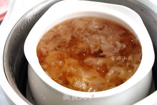 皂角米桃胶银耳羹的做法步骤:6