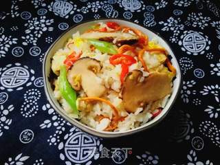 松茸蛋炒饭的做法步骤:8