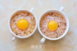 鲜虾窝蛋蒸肉泥的做法步骤:4