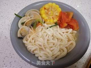 番茄玉米蛤蜊挂面的做法步骤:14