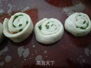 火腿香葱花卷的做法步骤:10