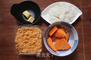 红薯肉松饭团的做法步骤:2