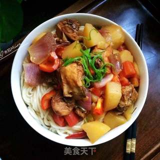 鸡块土豆拌面的做法步骤：15