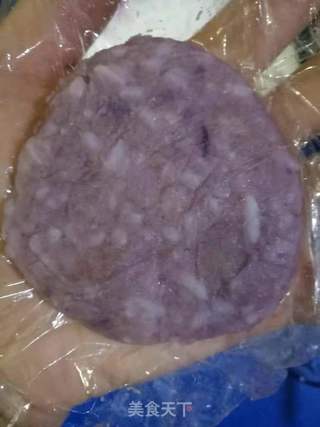 山药紫薯米饼的做法步骤:7