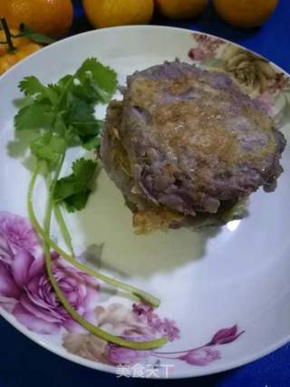 山药紫薯米饼的做法步骤:12