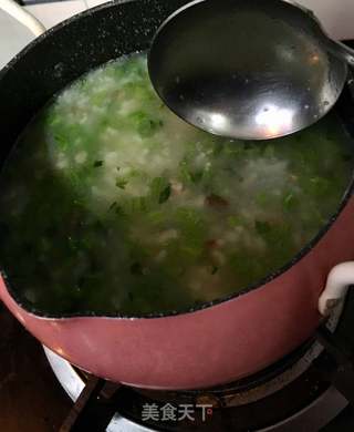 茼蒿肉末粥的做法步骤:12
