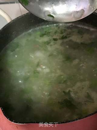 茼蒿肉末粥的做法步骤:15