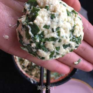 “豆腐”豆腐茼蒿饼的做法步骤:9