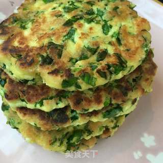 “豆腐”豆腐茼蒿饼的做法步骤:15