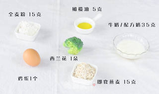 燕麦西兰花蛋饼的做法步骤：2
