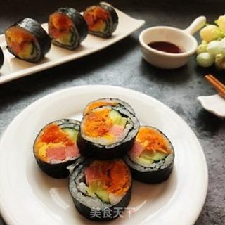 肉松蛋黄寿司的做法步骤:9