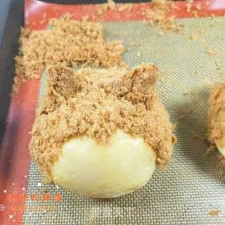 肉松柴犬豆沙面包的做法步骤:6